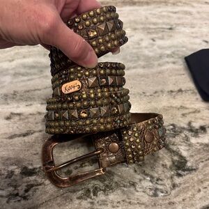 Kippys Bronze and Gold Studded Belt